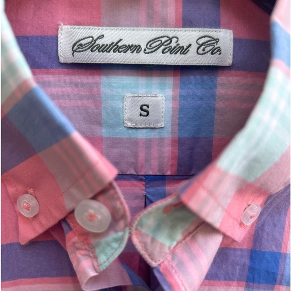Southern Point Co. Men’s Long Sleeve Button Down Shirt. Pink & Blue. Size Small - Picture 5 of 5